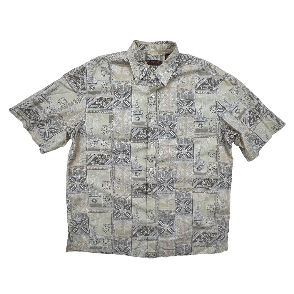 Tori Richard Shirt Mens Large Silk Cotton Hawaiian Aloha Floral Print 20957